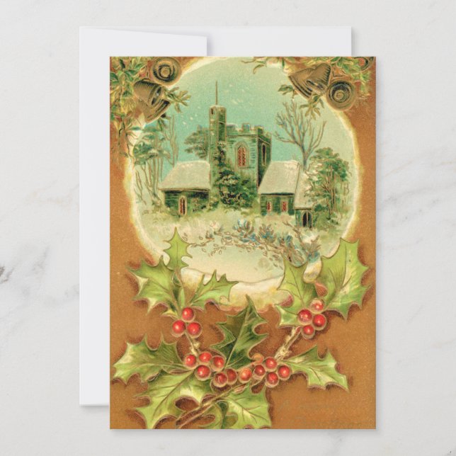 Christmas bells are ringing in the church card (Front)