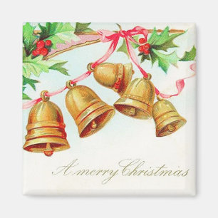 Christmas Bells Are Ringing Vintage Magnet