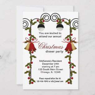 Christmas Bells dinner Invitation