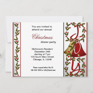 Christmas Bells dinner Invitation