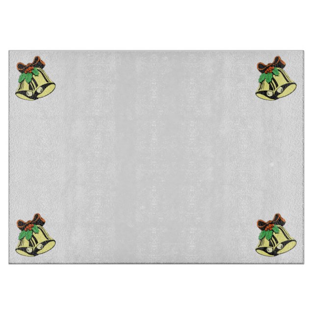 Christmas Bells Glass Cutting Board (Front)