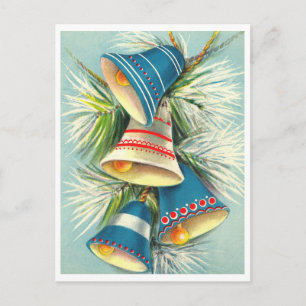 Christmas Bells, Holiday Cheer Vintage Inspired Postcard