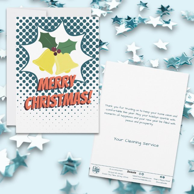 Christmas Bells in Burst Bubble Business  Holiday Card (Christmas Bells in Burst Bubble Business Holiday Card)