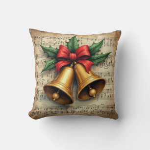 Christmas Bells on Sheet Music, Throw Pillow