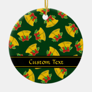 Christmas Bells Pattern Ceramic Ornament