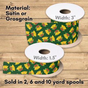 Christmas Bells Pattern Satin Ribbon