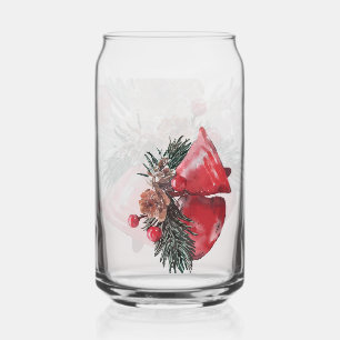 Christmas Bells Printed Can Glass