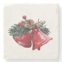 Christmas Bells Stone Coasters – Set of 4