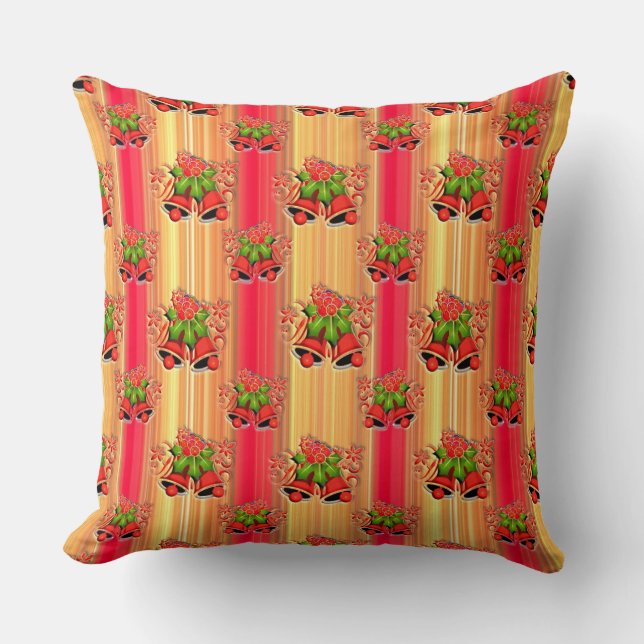 Christmas Bells Throw Pillow (Front)
