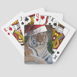 Christmas Bengal Tiger Playing Cards