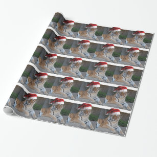 Christmas Bengal Tiger Wrapping Paper