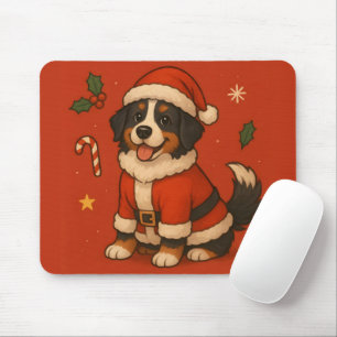 Christmas Berense Dog Xmas Santa Bernese Mountain Mouse Pad