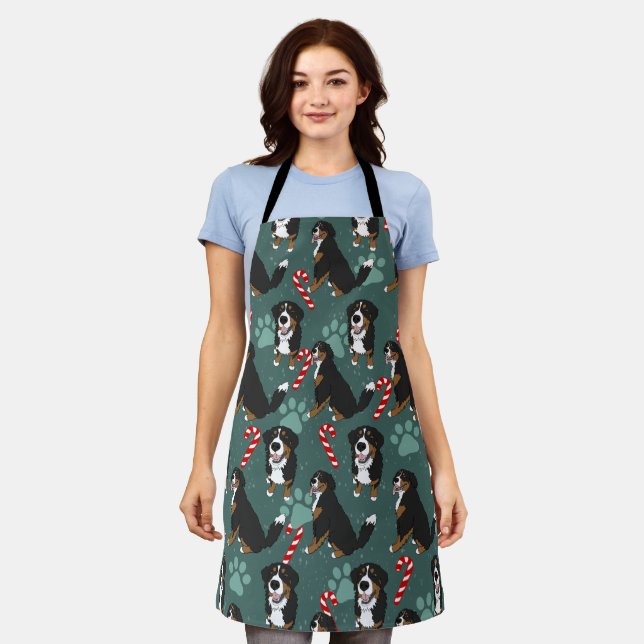 Christmas Bernese Mountain Dog Apron (Worn)