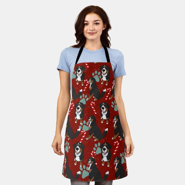 Christmas Bernese Mountain Dog Apron (Worn)