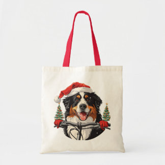Christmas Bernese Mountain Dog Biking Tote Bag