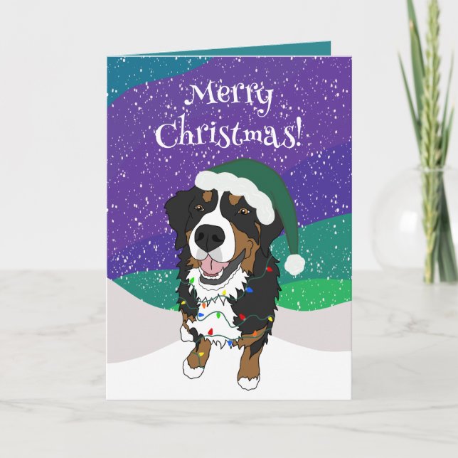 Christmas Bernese mountain Dog Card (Front)