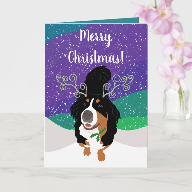 Christmas Bernese mountain Dog Card (Orchid)