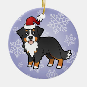 Christmas Bernese Mountain Dog Ceramic Ornament