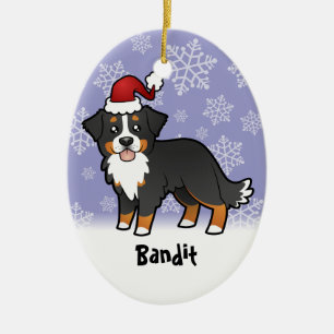 Christmas Bernese Mountain Dog Ceramic Ornament