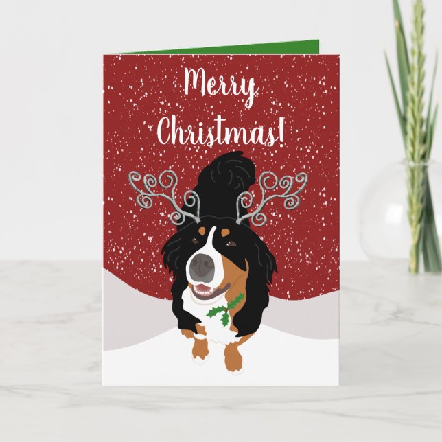 Christmas Bernese mountain Dog Gift Card (Front)