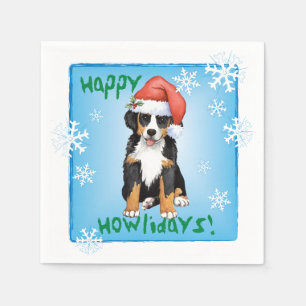 Christmas Bernese MountaIn Dog Napkin