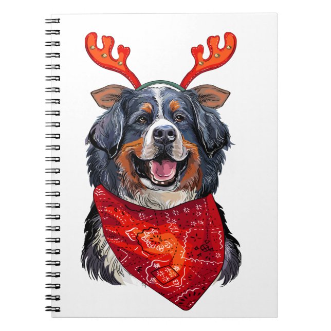 Christmas Bernese Mountain Dog Notebook (Front)
