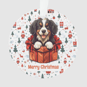 Christmas Bernese Mountain Dog Personalized Ornament