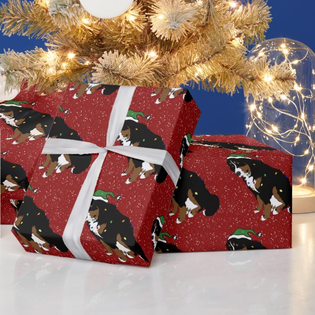 Christmas Bernese Mountain Dog Wrapping Paper (Holidays)