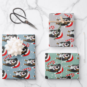 Christmas Bernese Mountain Dog  Wrapping Paper Sheet