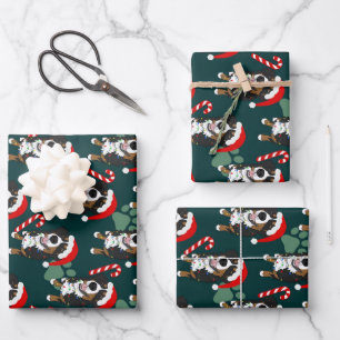 Christmas Bernese Mountain Dog Wrapping Paper Sheet