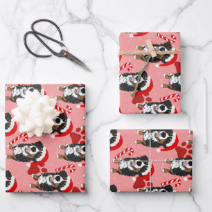 Christmas Bernese Mountain Dog Wrapping Paper Sheet