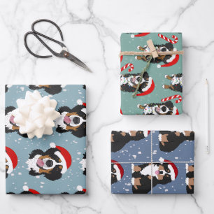 Christmas Bernese Mountain Dog Wrapping Paper Sheet