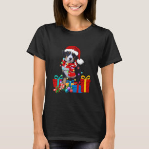 Christmas Bernese Mountain Dog Xmas Lights Santa H T-Shirt