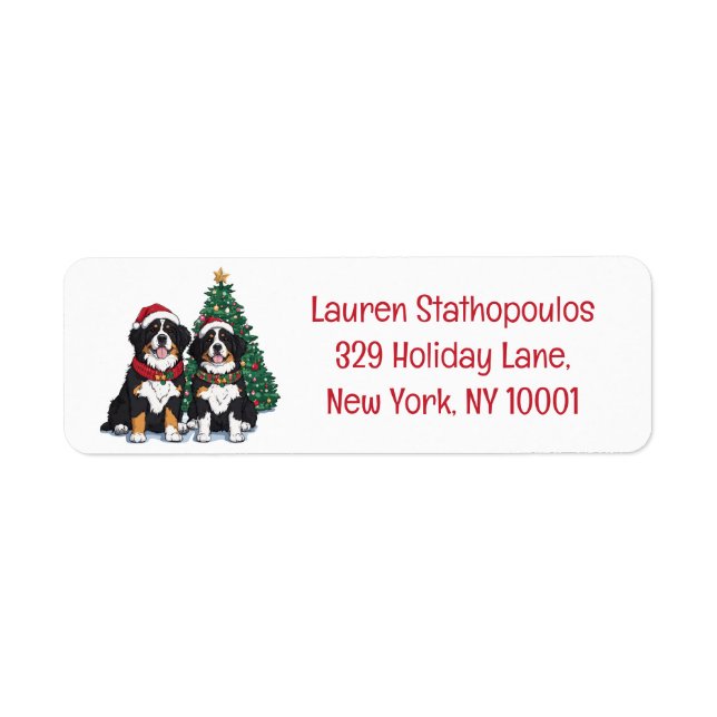 Christmas Bernese Mountain Dogs (Front)
