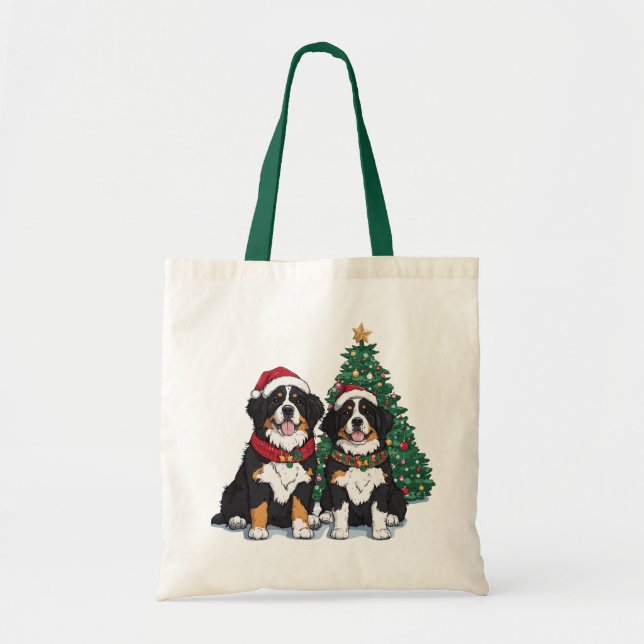 Christmas Bernese Mountain Dogs Tote Bag (Front)