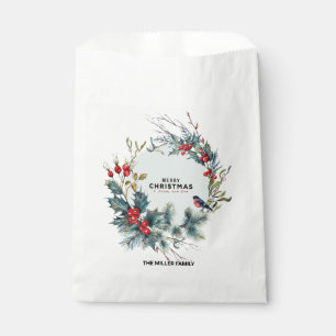 Christmas Berries & Bullfinch Ornament  Favour Bag