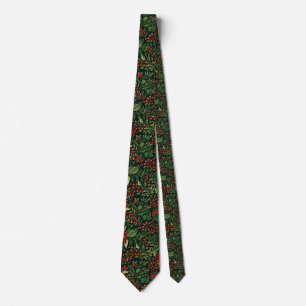 Christmas Berries Flowers Tie