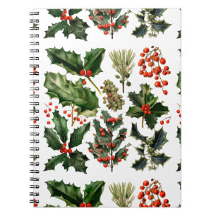 Christmas Berries Holly Leaves. Christmas Berries Notebook