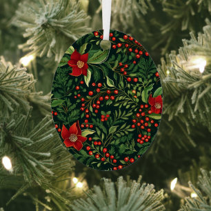 Christmas Berries Metal Ornament