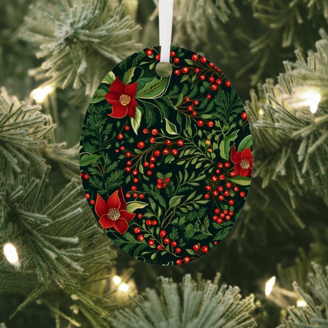 Christmas Berries Metal Ornament (Insitu)