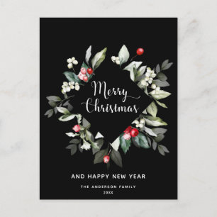 Christmas Berries    Minimalistic Holiday Postcard