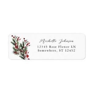 Christmas Berries & Pine Adresse de retour
