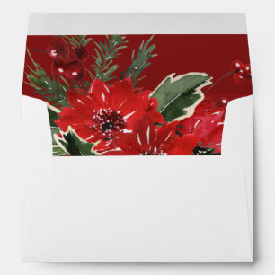 Christmas Berries & Pine Red Floral - Red Envelope