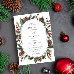 Christmas Berries & Pine Wedding Invitation<br><div class="desc">Get your guests in the holiday spirit for your Christmas or Holiday wedding with your Christmas Berries & Pine Wedding Invitations. Featuring watercolor red berries, pine cones, and holiday greenery. It's great for Christmas, Holiday, or Winter Weddings. It's easy to create your wedding invitations quickly with our templates. High quality...</div>