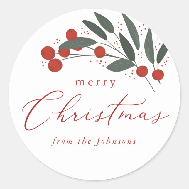 Christmas Berries Sticker (Front)