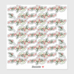 Christmas Berry Green Red Gift Vinyl Stickers<br><div class="desc">***this design is part of a christmas holiday collection*** _______________________ this design template is fully editable and customizable by you the customer - click personalize further button if you with to move, add, delete or make major changes to the design _______________________ *if you have any DESIGN questions or need more...</div>