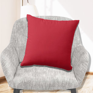Christmas Berry Red Modern Solid Basic coloured Throw Pillow