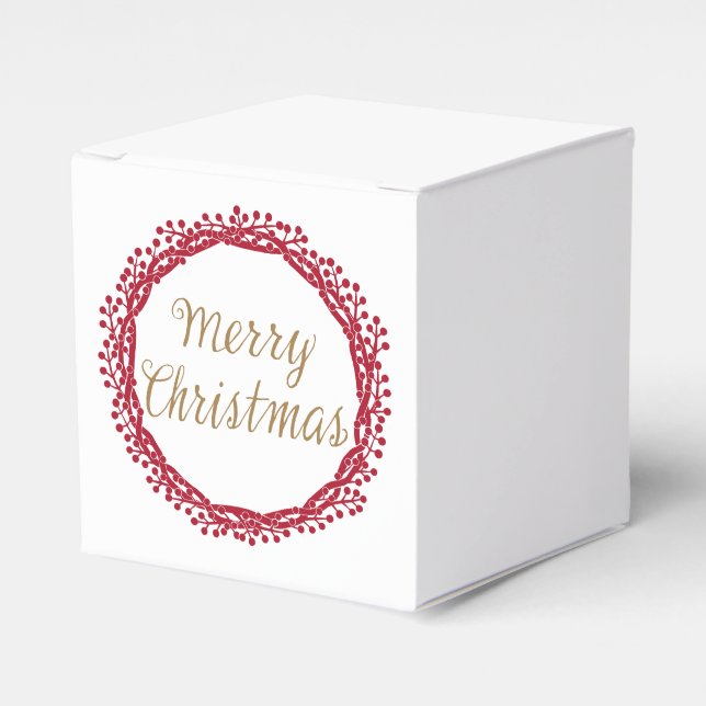 Christmas berry wreath custom favour box (Front Side)