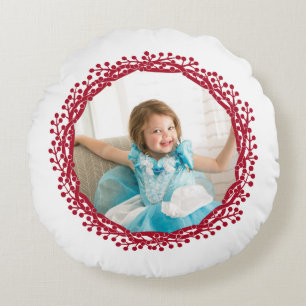 Christmas berry wreath custom pillow