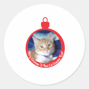 Christmas, Best Cat Grandma' ,  Classic Round Sticker